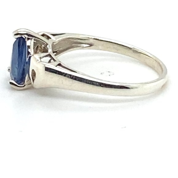 Blue Sapphire 1.13ct Platinum Finish Solid 925 Sterling Silver Ring - Picture 7 of 7